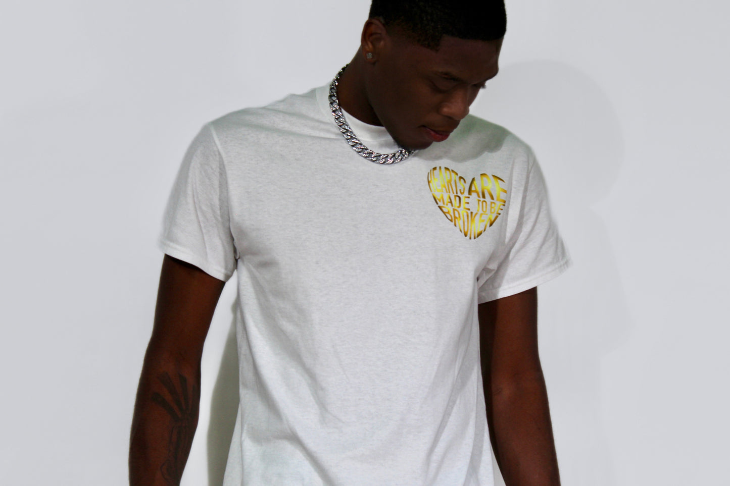 Gold Imprinted Broken T-Shirt